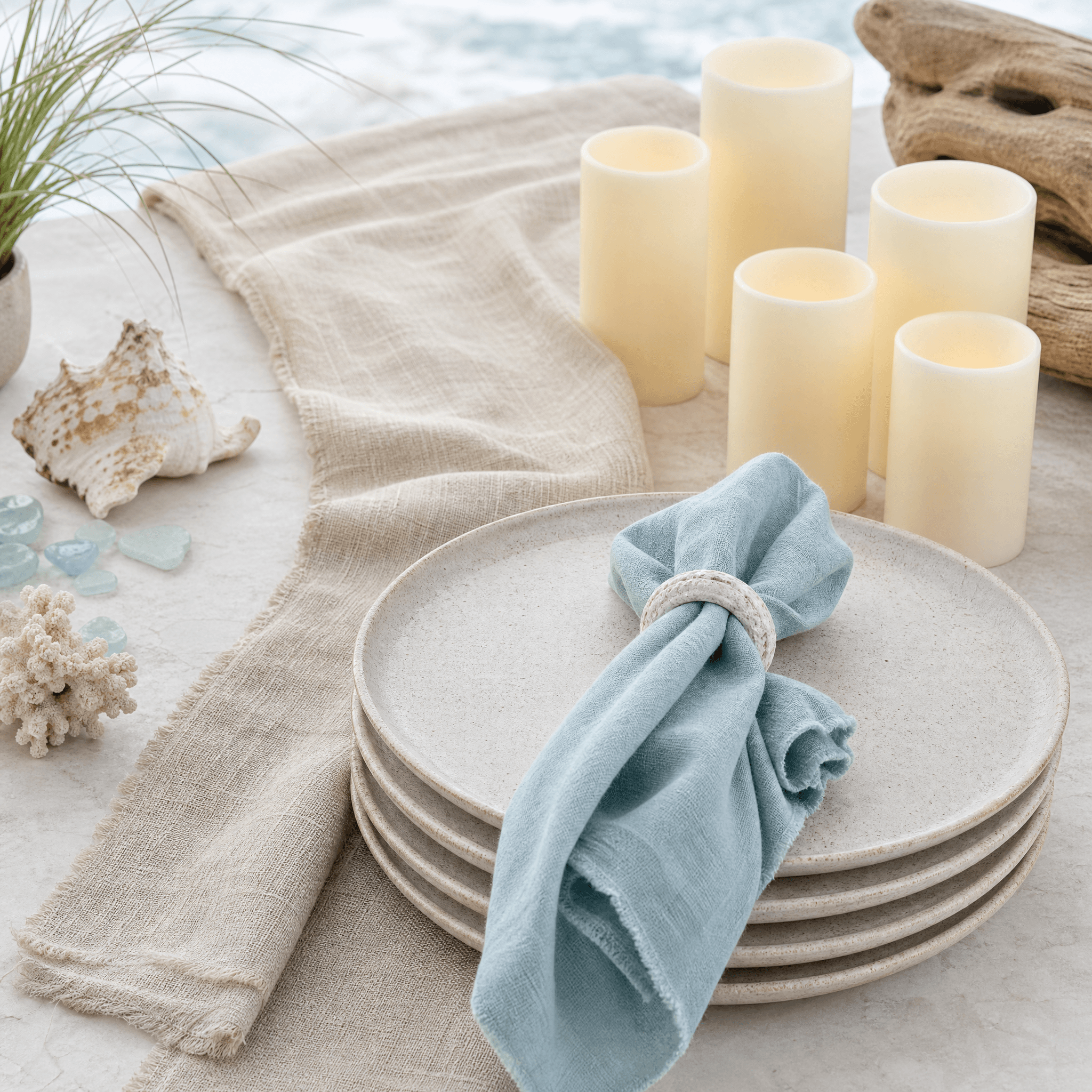 Tablescape Kit — Coastal — Cool coastal palette for bright, airy tables